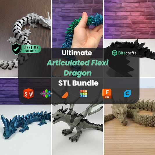 Articulated Flexi Dragon STL Bundle