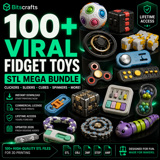 100+ Viral Fidget Toys STL files Bundle